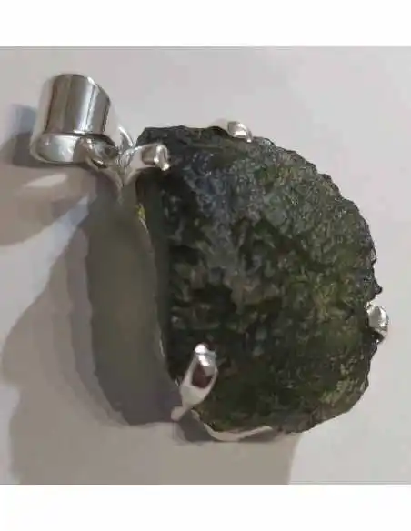 Grands pendentifs en moldavite montées en argent