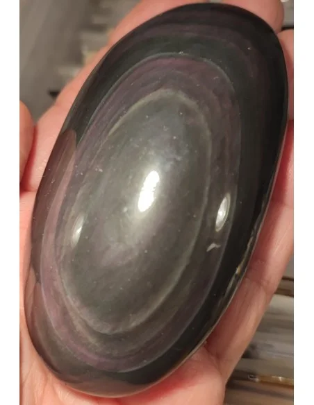 Grand Galet en Obsidienne Œil Céleste (Arc-en-Ciel) – Pierre de Protection et de Transformation Profonde | Lithothérapie