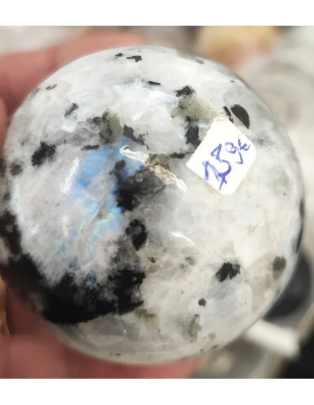 Sphère en Labradorite Blanche (Péristérite) - 50 mm