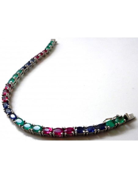 Émeraudes, rubis, saphirs, gemmes bracelet
