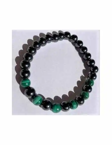 Bracelet Synergie "Soulagement" : Magnétite & Malachite (6mm)