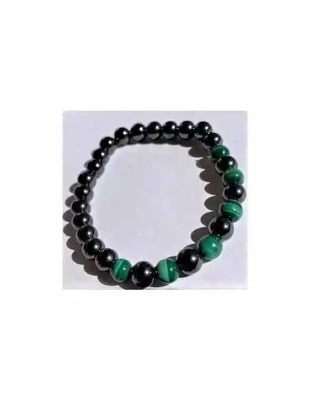 Bracelet Synergie "Soulagement" : Magnétite & Malachite (8mm)