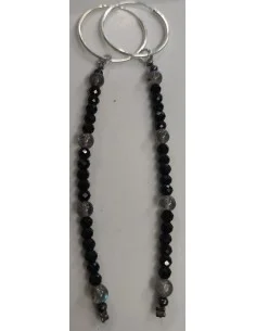 Longues Créoles "Éclat Nocturne" – Argent 925,...