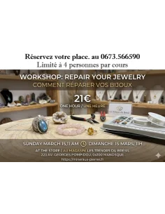 Atelier, cours de réparation des bijoux