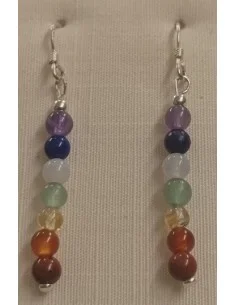 Boucles 7 chakras argent