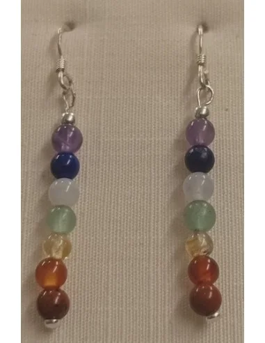 Boucles 7 chakras argent