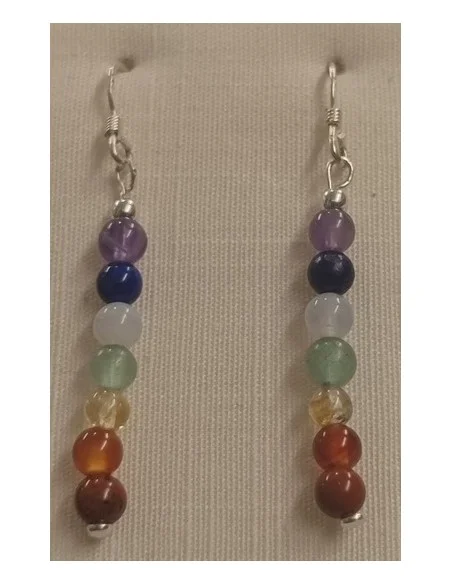 Boucles 7 chakras argent