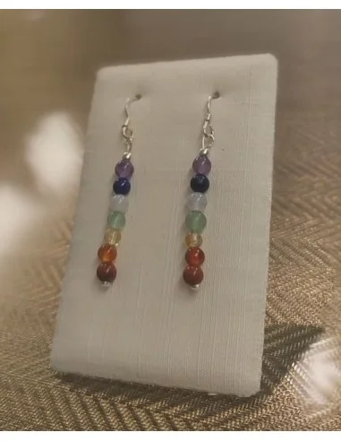 Boucles 7 chakras argent