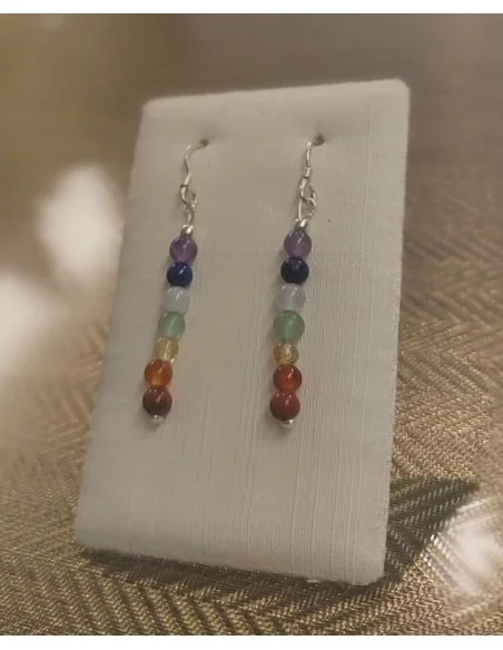 Boucles 7 chakras argent