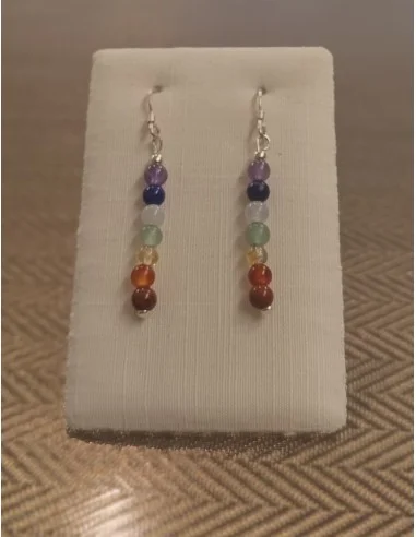 Boucles 7 chakras argent