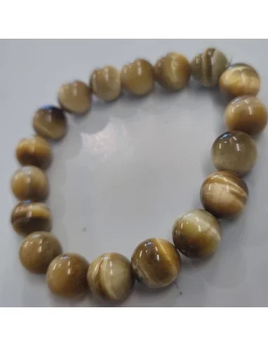 Oeil d'or, oeil de chat 10mm bracelet