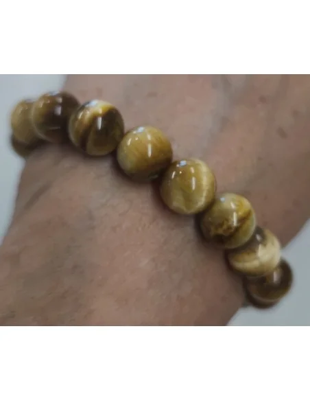 Oeil d'or, oeil de chat 10mm bracelet