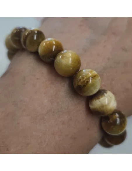 Oeil d'or, oeil de chat 10mm bracelet