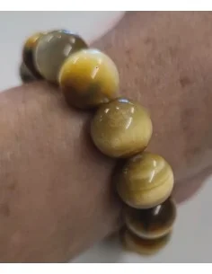 Bracelet 12mm. "Golden Eye" en Œil d’Or et Œil de Chat –...