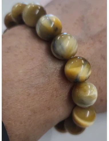 Bracelet 12mm. "Golden Eye" en Œil d’Or et Œil...