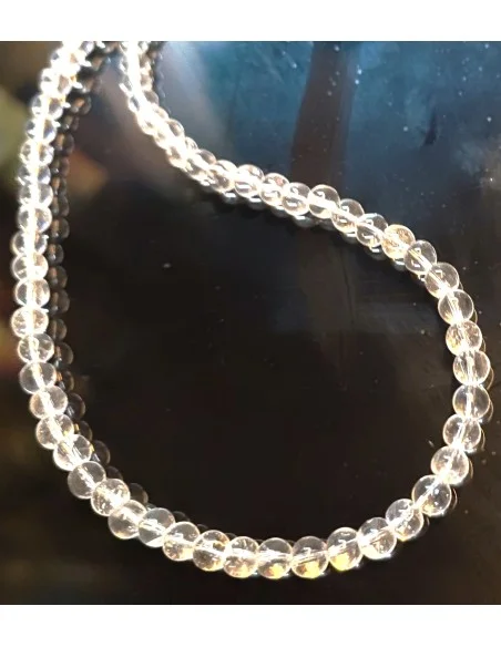 Collier cristal de roche 6mm
