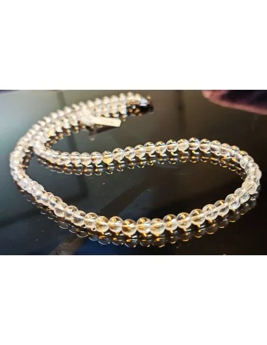 Collier cristal de roche 6mm