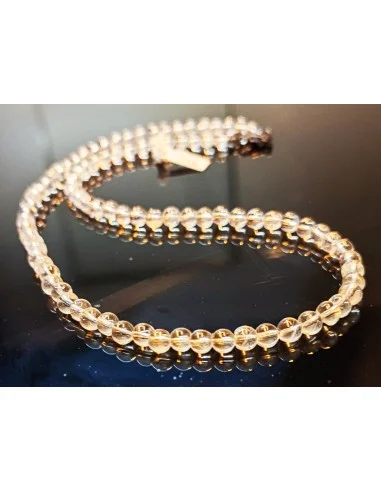 Collier cristal de roche 6mm
