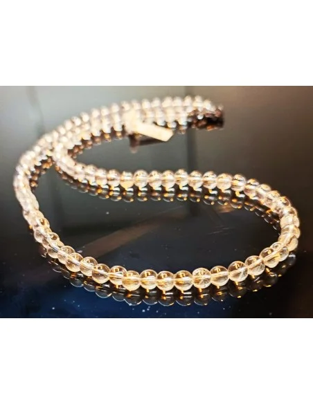 Collier cristal de roche 6mm