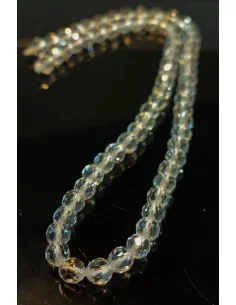 Collier cristal de roche facettés 6mm 2