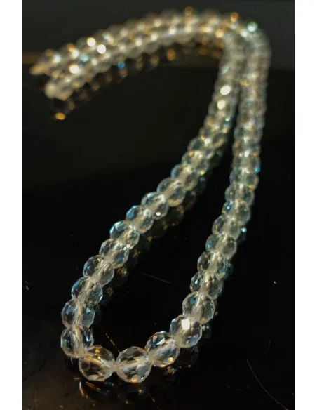 Collier cristal de roche facettés 6mm