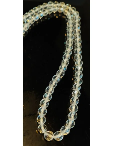 Collier cristal de roche facettés 6mm