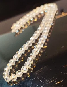 Collier cristal de roche facettés 6mm