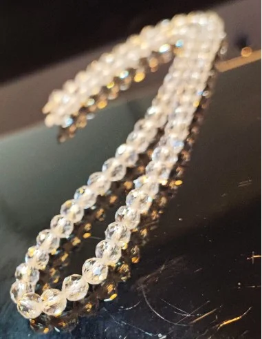 Collier cristal de roche facettés 6mm