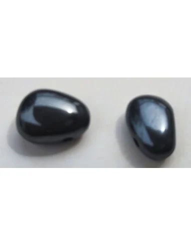 Pendentif Hématite Percée (Forme Ovale) –...