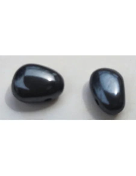 Pendentif Hématite Percée (Forme Ovale) – Ancrage, Protection & Force Intérieure