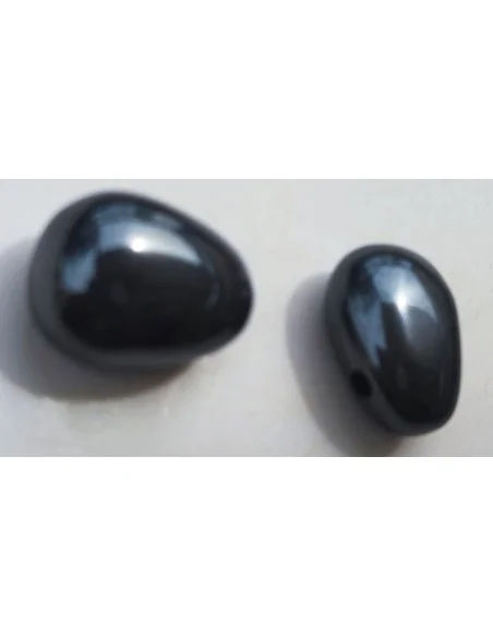 Pendentif Hématite Percée (Forme Ovale) – Ancrage, Protection & Force Intérieure