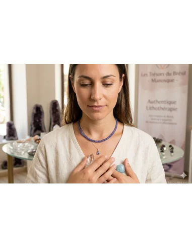 Collier en Tanzanite Véritable – Élégance Rare...