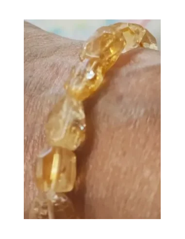 Bracelet citrine naturelle rectangulaire facettées