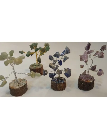 Mini Bonsai en pierres naturelles, base en bois