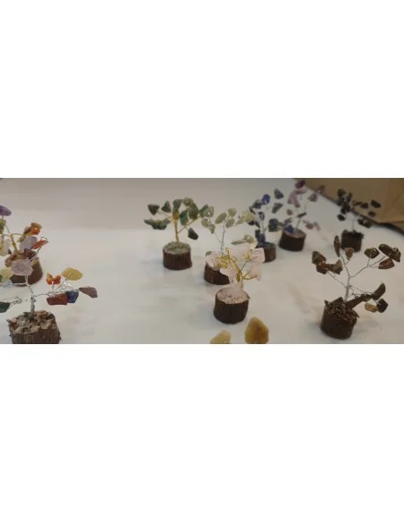 Mini Bonsai en pierres naturelles, base en bois