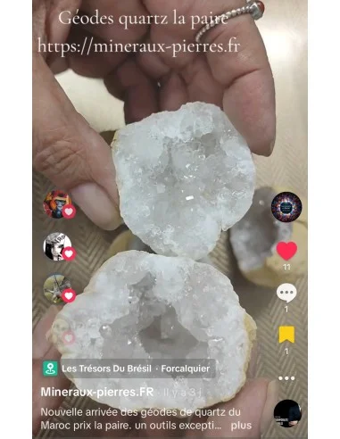 🌟 Géode de Quartz du Maroc (Vendue par Paire)