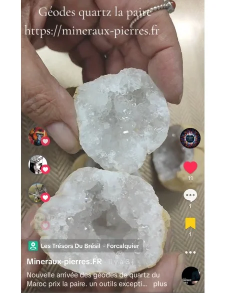 🌟 Géode de Quartz du Maroc (Vendue par Paire)