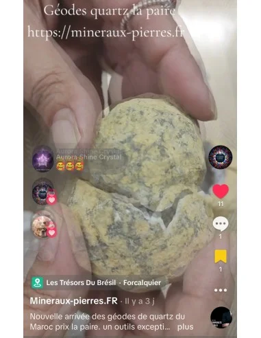 🌟 Géode de Quartz du Maroc (Vendue par Paire)