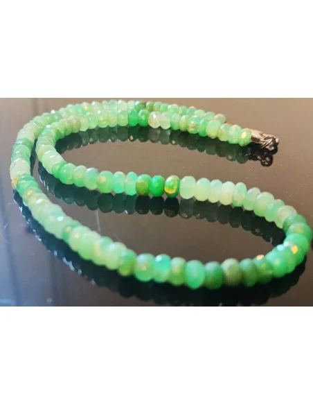 Collier en Chrysoprase Gemme et Argent 925 – 48 cm