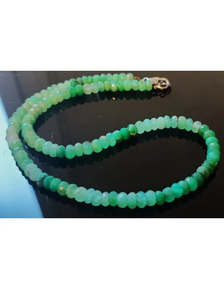 Collier en Chrysoprase Gemme et Argent 925 – 48 cm