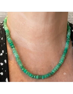 Collier en Chrysoprase Gemme et Argent 925 – 48 cm