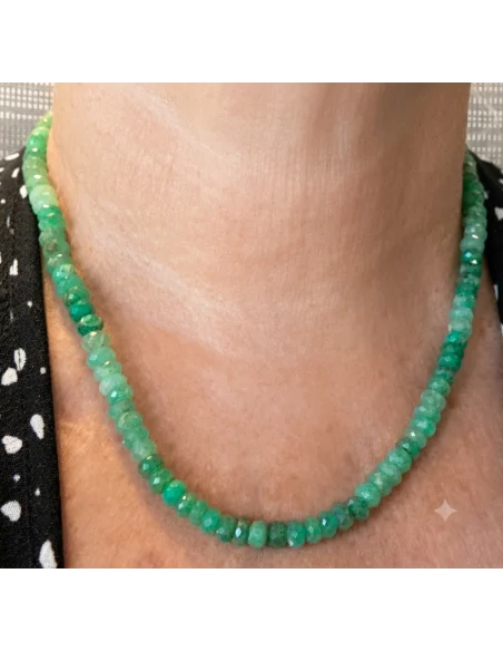 Collier en Chrysoprase Gemme et Argent 925 – 48 cm
