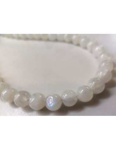 Pierre de lune 7mm collier