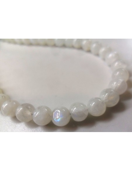 Pierre de lune 7mm collier