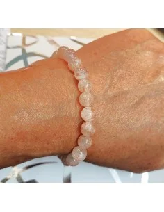 Bracelet en Quartz Fraise — Perles 8 mm
