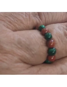 Anneau jaspe rouge et malachite 2