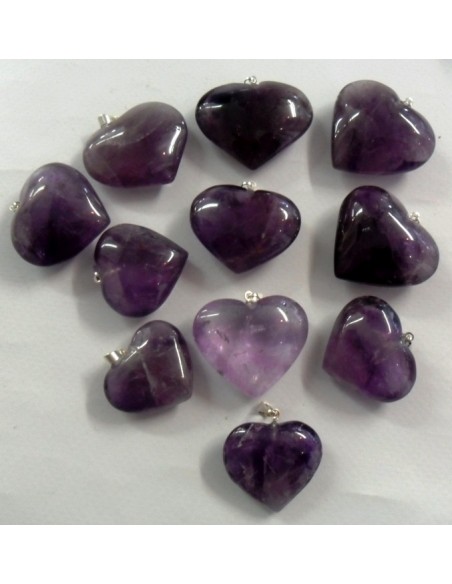 Pendentif en coeur amethytste