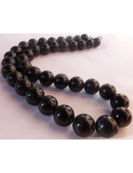 Collier en tourmaline noire boules 0,8cm