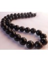 Collier en tourmaline noire boules 0,8cm