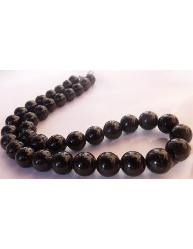 Collier en tourmaline noire boules 0,8cm
